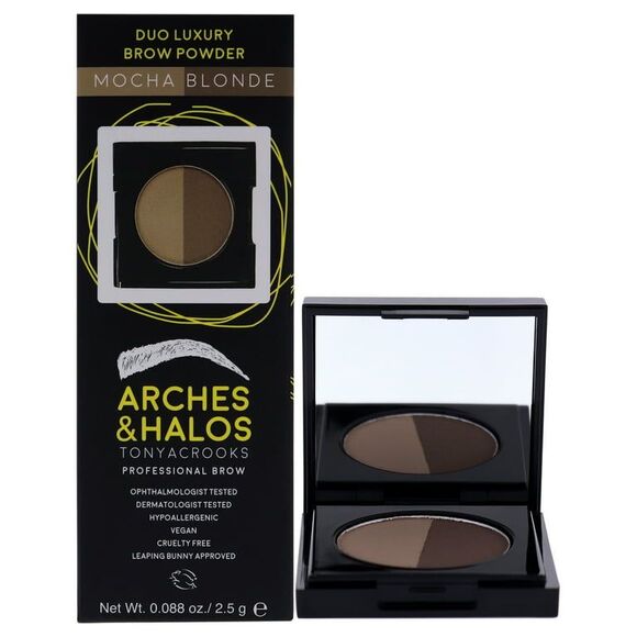 Arches & Halos Duo Luxury Brow Powder Mocha- 0.088oz - Picture 1 of 7